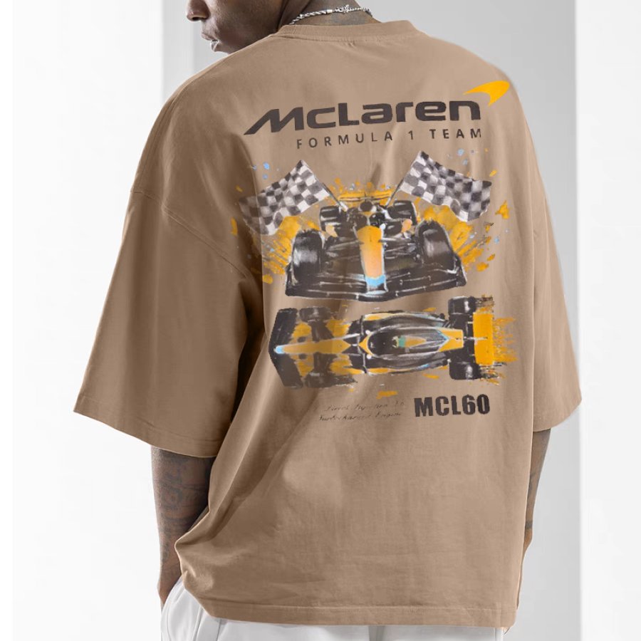 

Camiseta Extragrande Con Estampado Del Equipo McLaren De Fórmula 1 Para Hombre