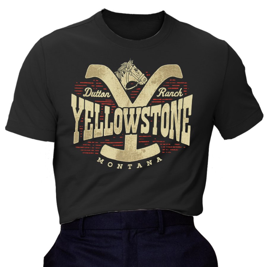 

Vintage-Yellowstone-T-Shirt Für Herren