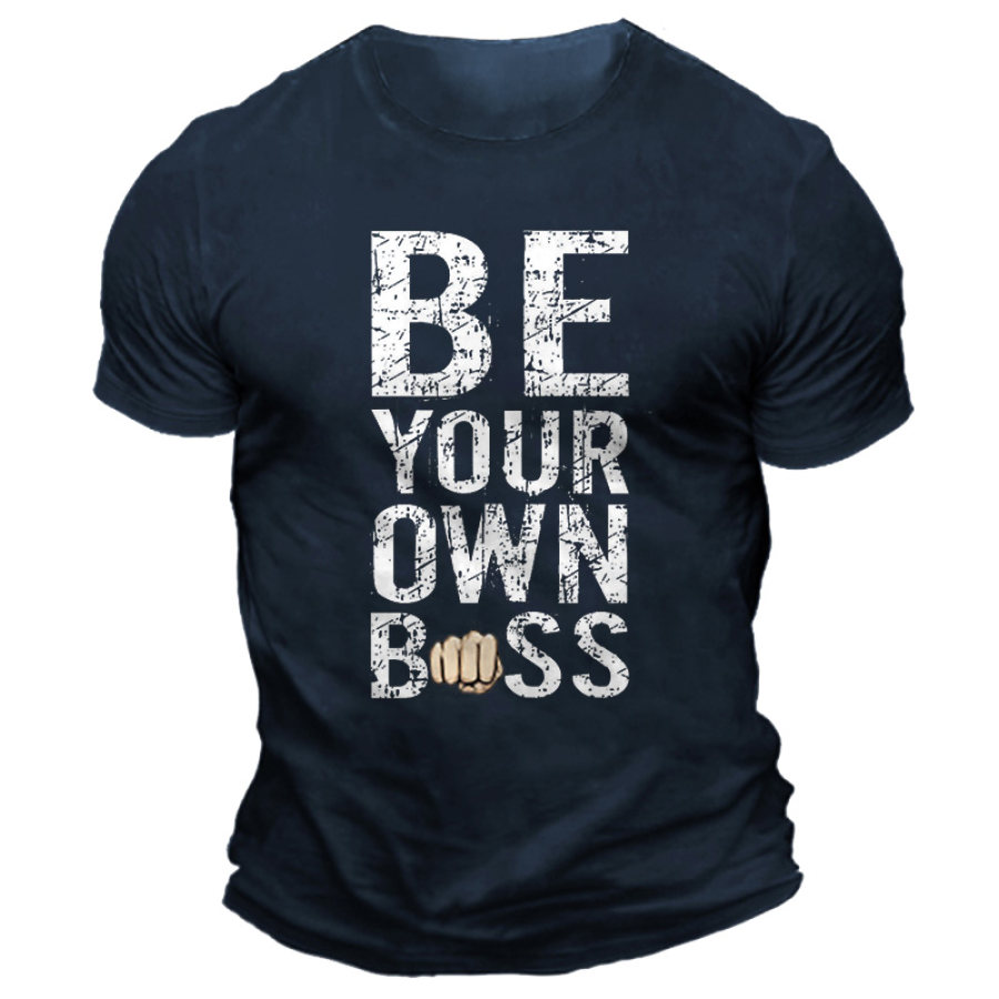 

Camiseta De Manga Corta Con Cuello Redondo Y Estampado Diario Be Your Own Boss Para Hombre