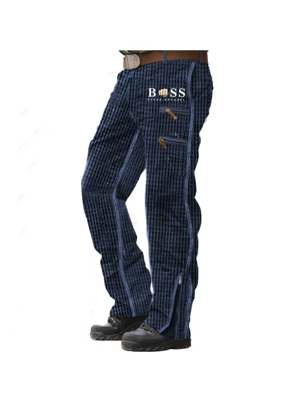 Men's Outdoor Boss Multi-Zip Pocket Waffle Knit Tactical Casual Pants - Valiantlive.com 