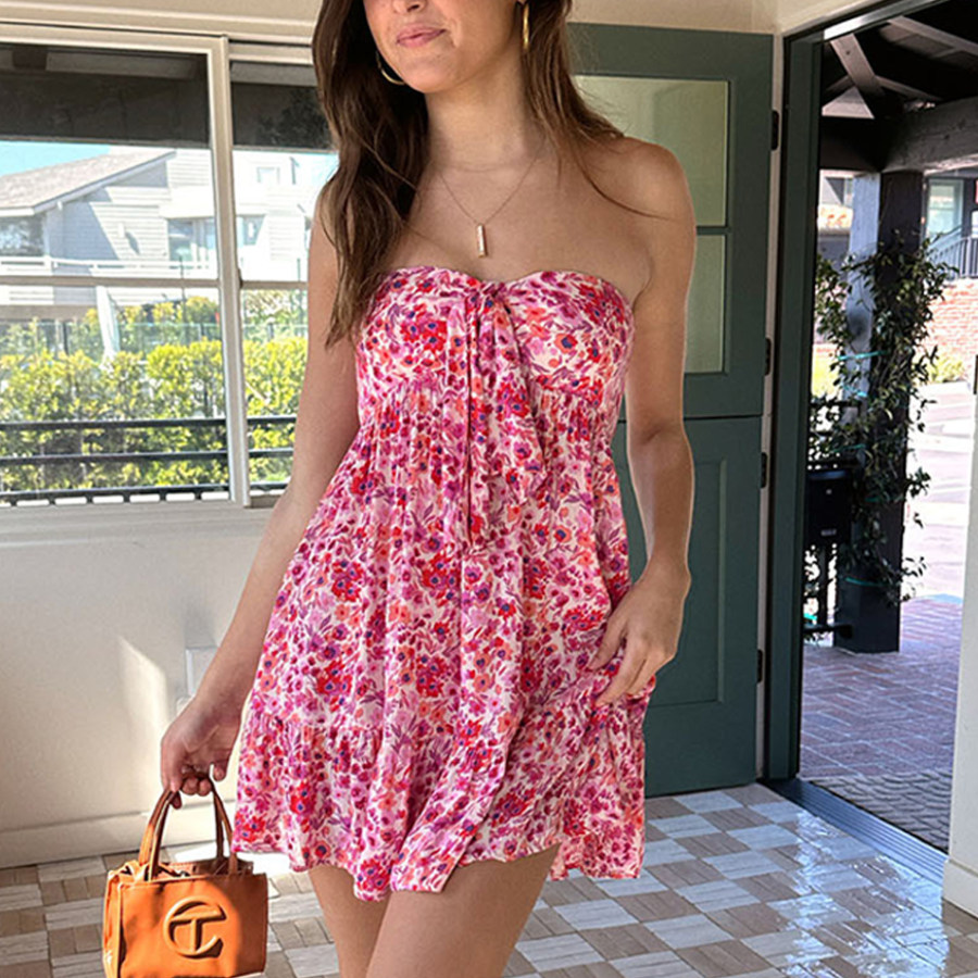 

Women's Floral Wrap Mini Dress