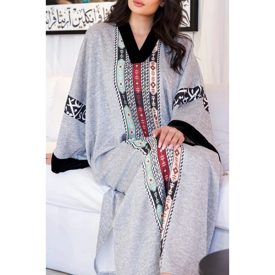 

Stilvolles Bedrucktes Ramadan-Abaya-Kleid
