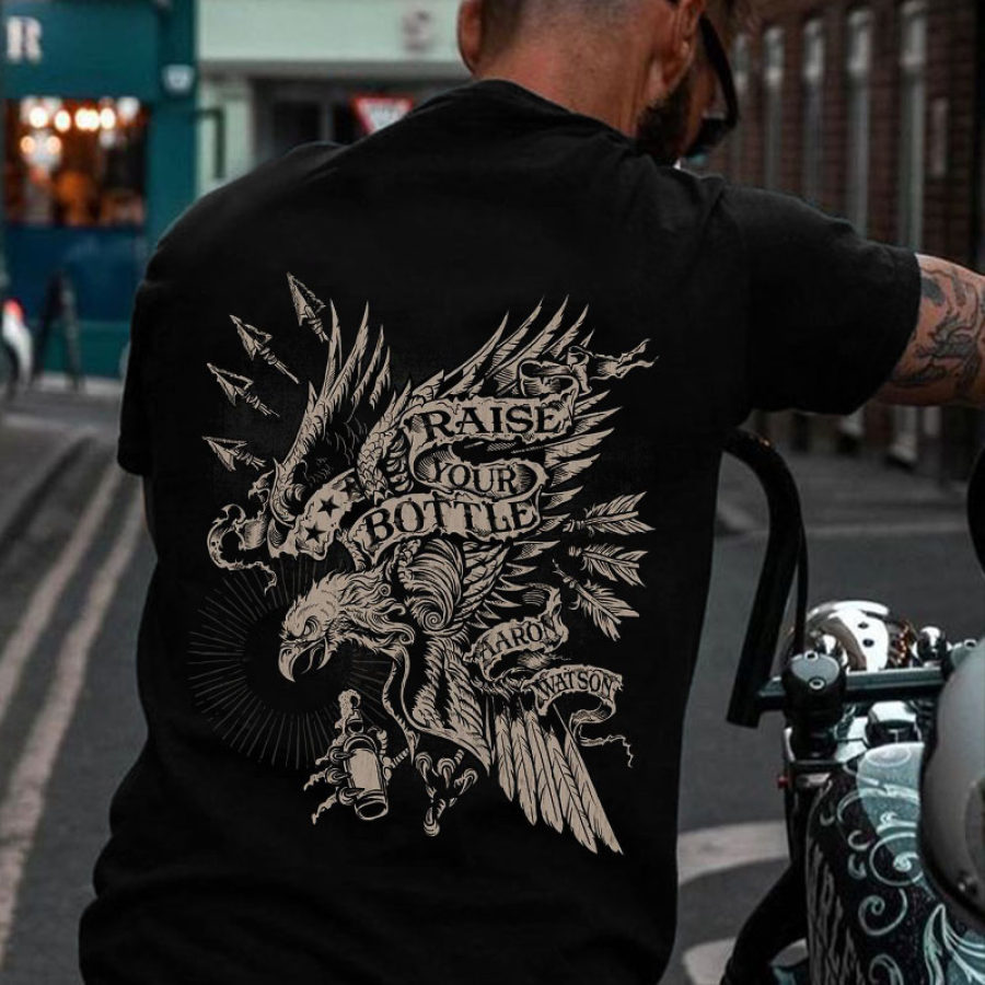 

T-shirt Unisexe Imprimé Aigle Pour Moto D'extérieur