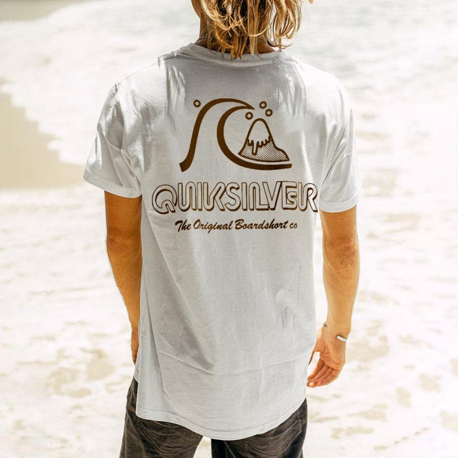 

T-shirt à Manches Courtes Quiksilver Surf Beach Vintage Des Années 90 Pour Hommes