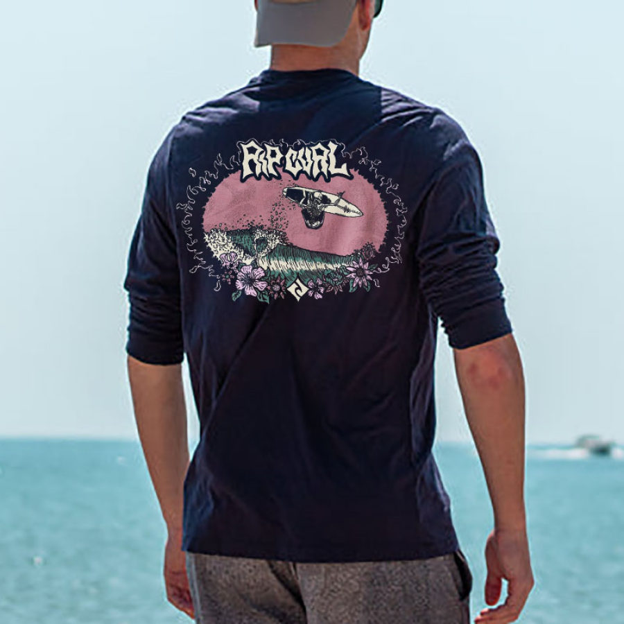 

Camiseta De Surf Para Hombre Rip Curl Camisetas Casuales De Playa De Manga Larga
