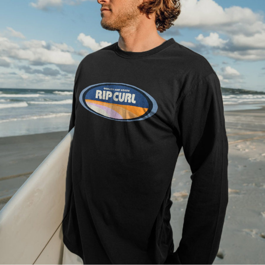 

T-shirt De Surf Pour Hommes Rip Curl Hauts Décontractés De Plage à Manches Longues