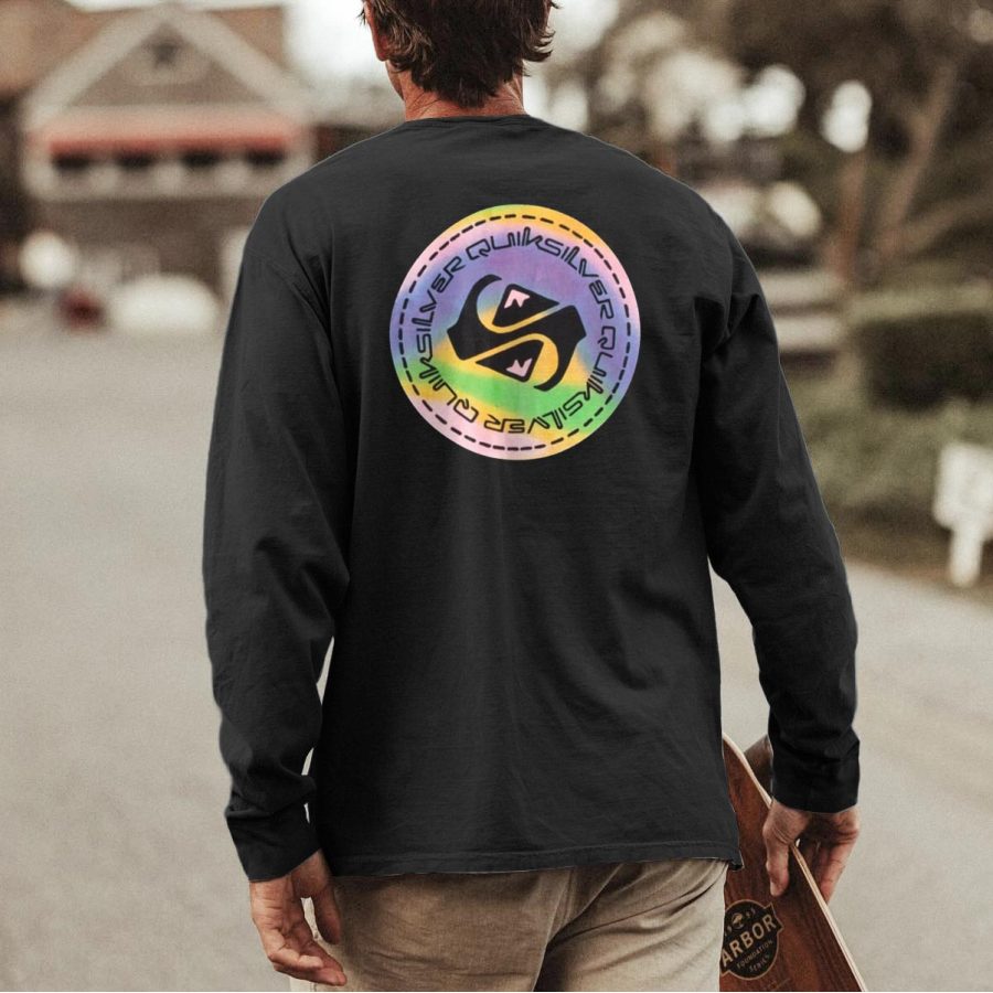 

Мужская футболка для серфинга Quiksilver пляжные повседневные топы с длинными рукавами