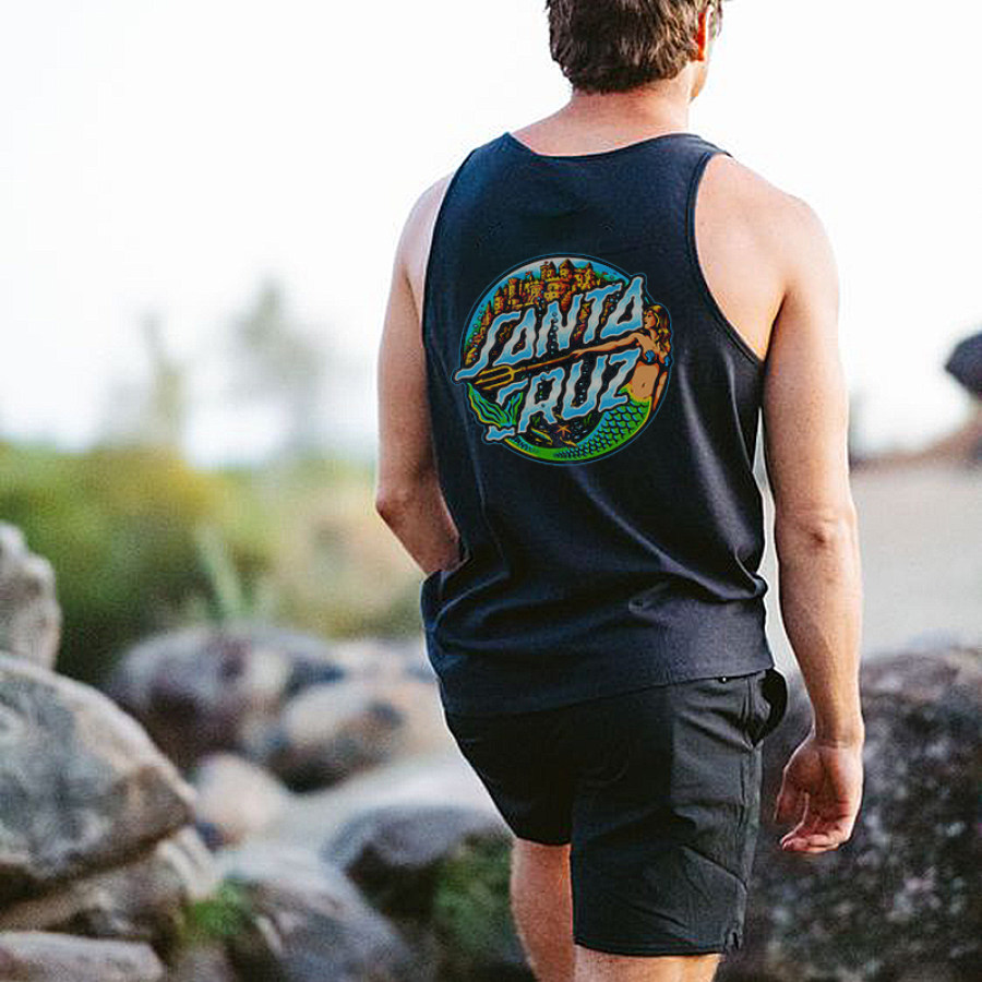 

Camiseta Sin Mangas Con Estampado De Vacaciones En La Playa Y Surf Para Hombre