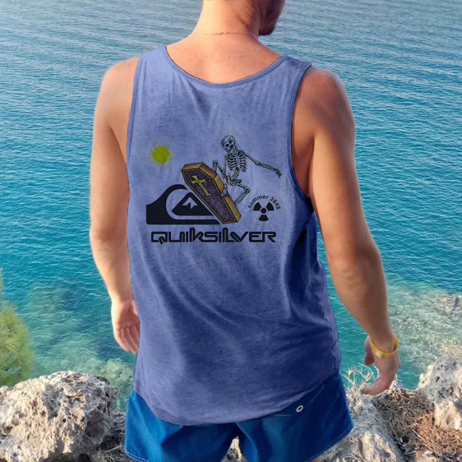 

Camiseta Sin Mangas Con Estampado De Vacaciones En La Playa Y Surf Para Hombre