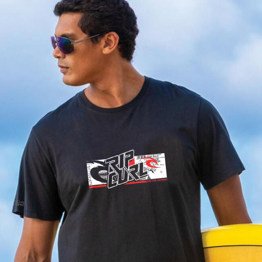 

Мужская футболка Ripcurl Beach Surf с винтажным принтом