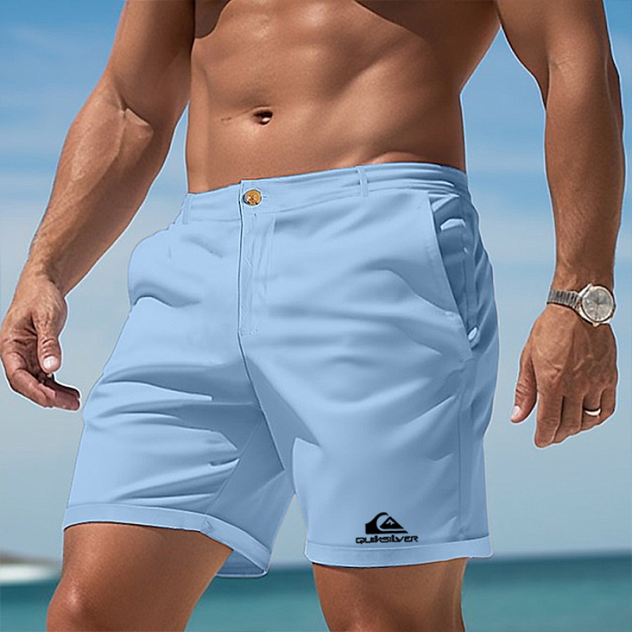 

Pantalones Cortos Casuales De Surf Con Estampado De Vacaciones En La Playa Para Hombre