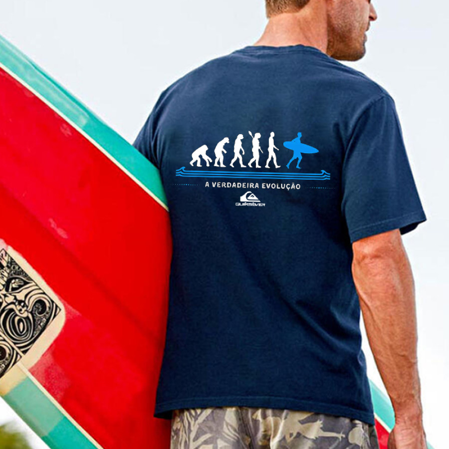 

T-shirt De Surf Imprimé Vacances à La Plage Pour Hommes