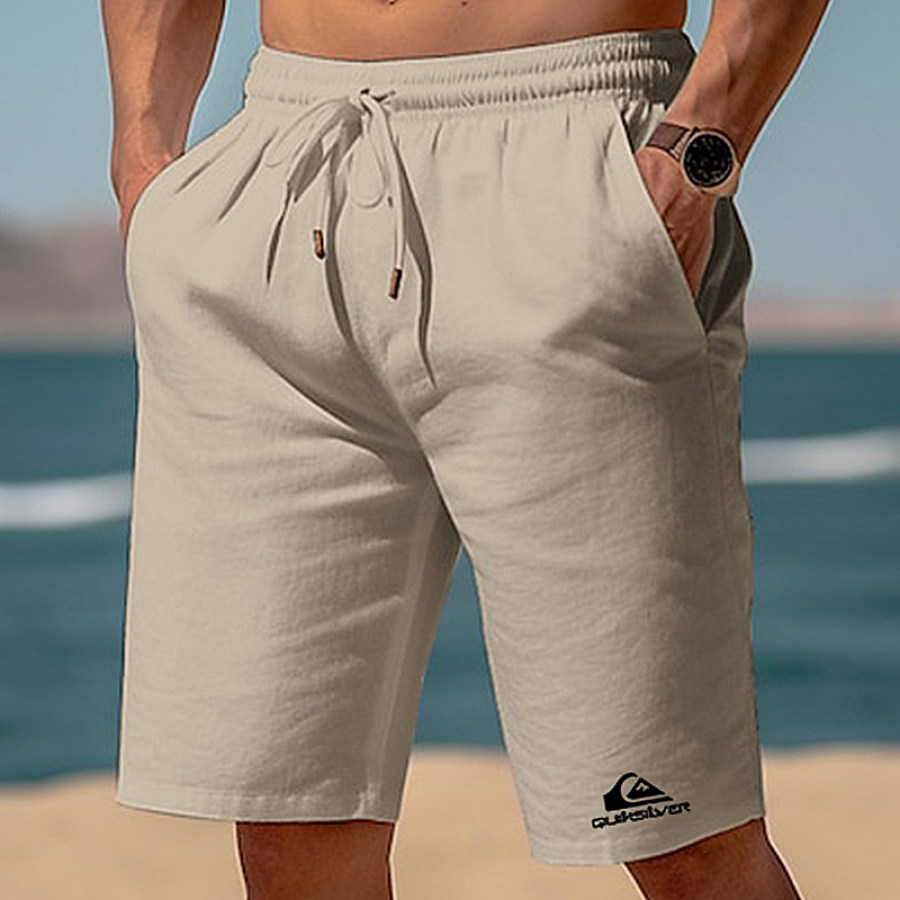 

Short En Lin Avec Cordon De Serrage Pour Hommes Plage Surf Vacances