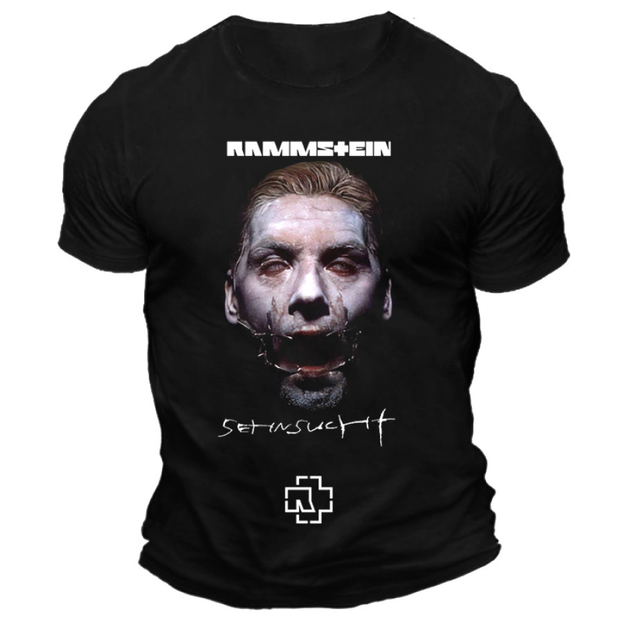 

Camiseta De Manga Corta Con Cuello Redondo Y Estampado Vintage De Rammstein Rock Band Para Hombre