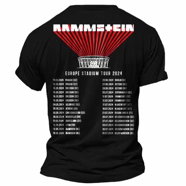 Men's Rammstein Rock Band Print Daily Short Sleeve Crew Neck T-Shirt - Cotosen.com