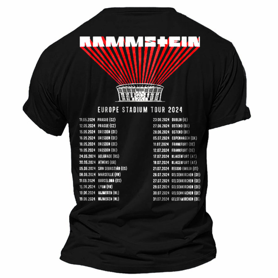 

Rammstein Rock Band Print Daily Kurzarm-T-Shirt Mit Rundhalsausschnitt Für Herren