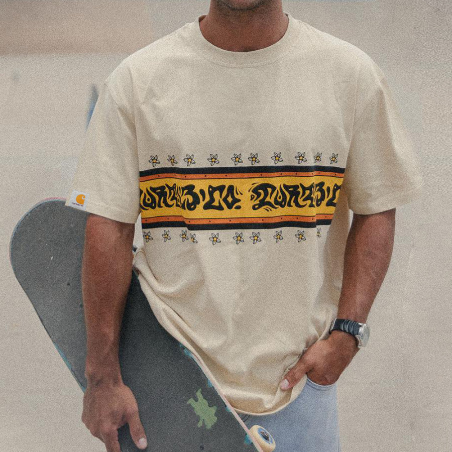 

T-shirt Unisexe Rétro Décontracté Imprimé Skateboard