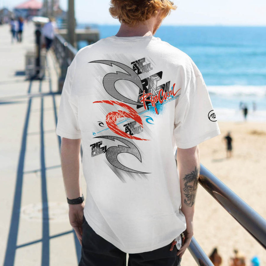 

Мужская винтажная пляжная футболка с короткими рукавами в стиле 90-х Rip Curl Surf Surfer Beach