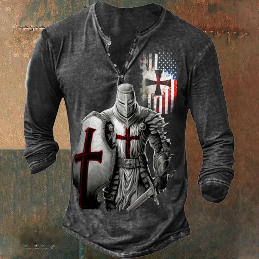 

Camiseta Con Estampado De La Bandera De La Cruzada Americana Esparta Para Hombre