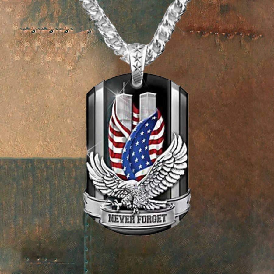 

Men's Vintage American Flag Eagle Necklace