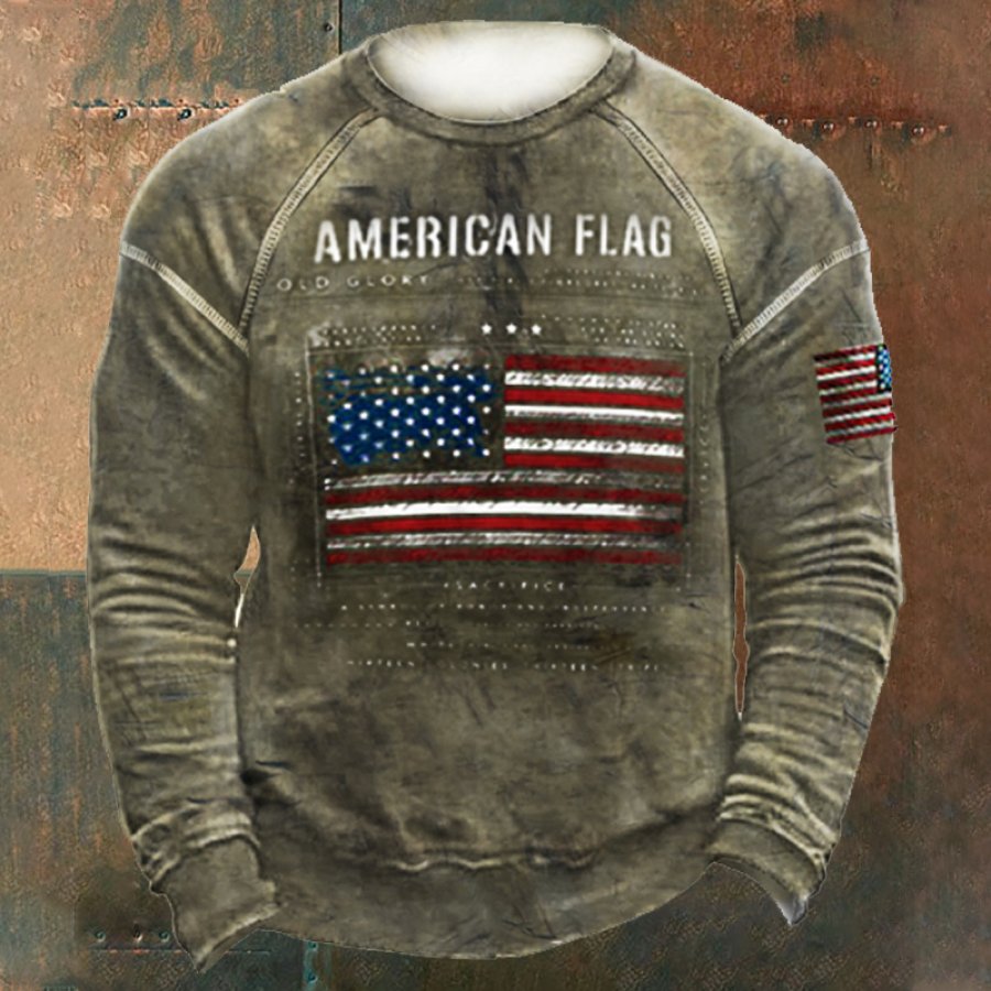 

American Flag Men's Retro Tacical Casual Sweatshirt