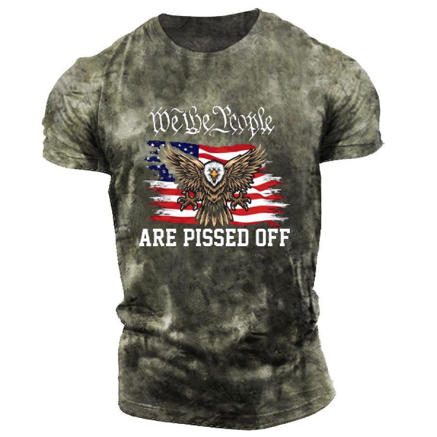 

Мужская винтажная футболка We People Are Pissed Off American Flag Eagle