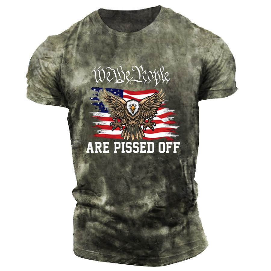 

We The People Are Pissed Off American Flag Eagle Camiseta Vintage Para Hombre