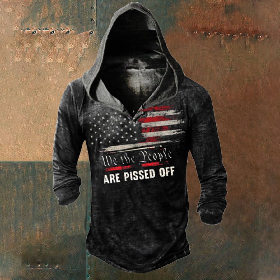 

We The People Are Pissed Off Sweat à Capuche Drapeau Américain Pour Hommes