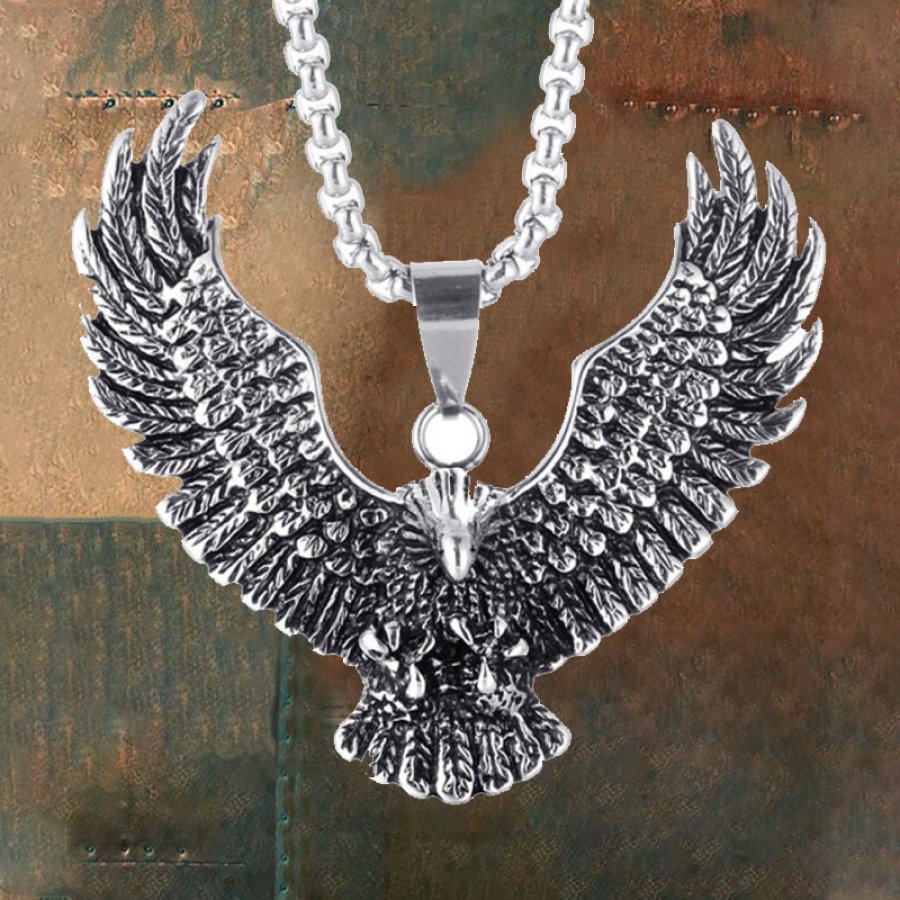 

Collier En Acier Inoxydable American Eagle Vintage Pour Homme
