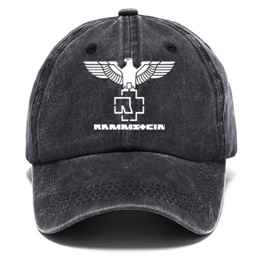 

Шляпа от солнца из промытого хлопка винтажная повседневная кепка Rammstein Rock Band для улицы