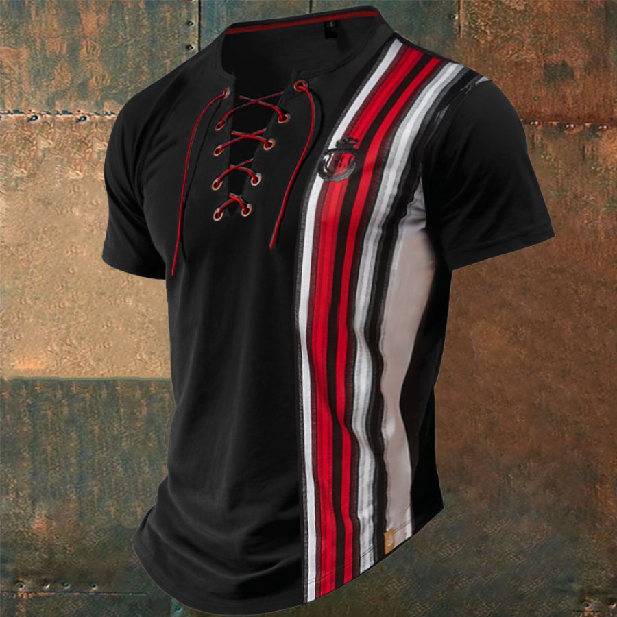 

T-shirt à Manches Courtes à Lacets Imprimé Billionaire Pour Hommes