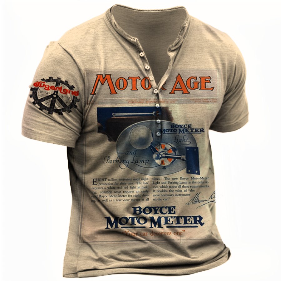 

Men's The Motor Age Garage Vintage Henry Print T-shirt