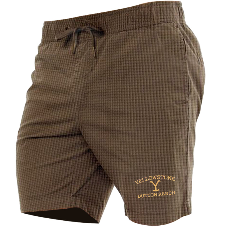 

Herren-Shorts Mit Kordelzug In Yellowstone-Waffeloptik