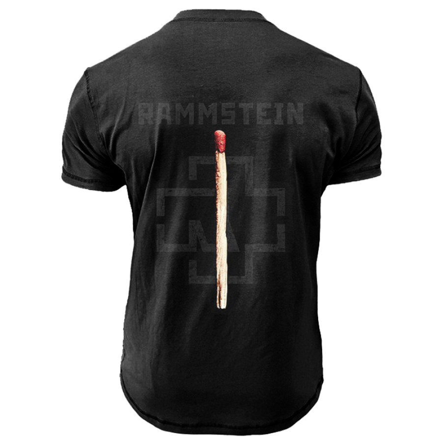 

Camiseta De Manga Corta Rammstein Vintage Henry Neck Para Hombre