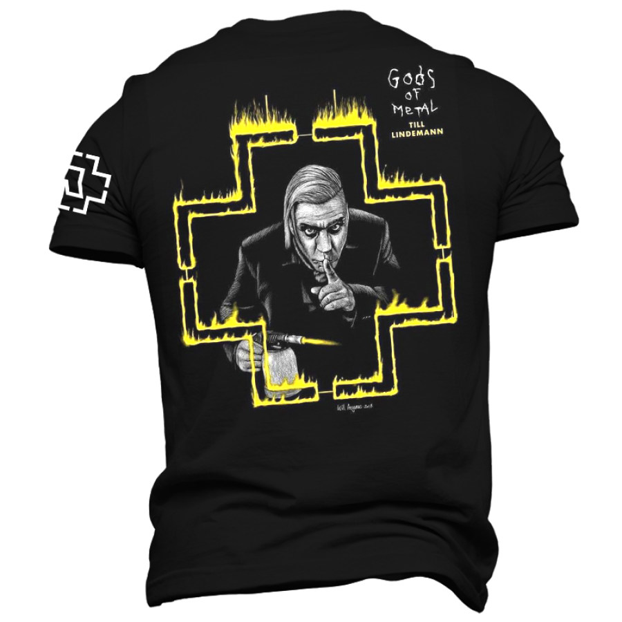

Мужская футболка Rammstein Till Lindemann с граффити и винтажным принтом с короткими рукавами