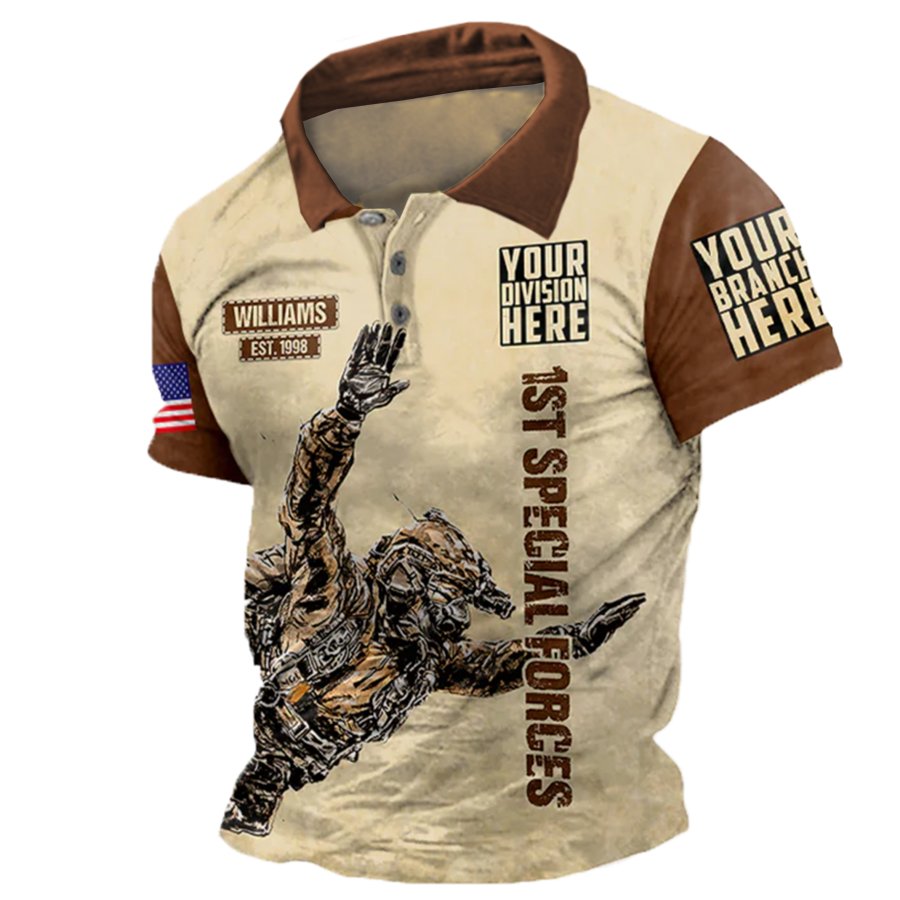 

Kurzärmliges Polo-T-Shirt Mit Patchwork-Print Der US Air Force Für Herren