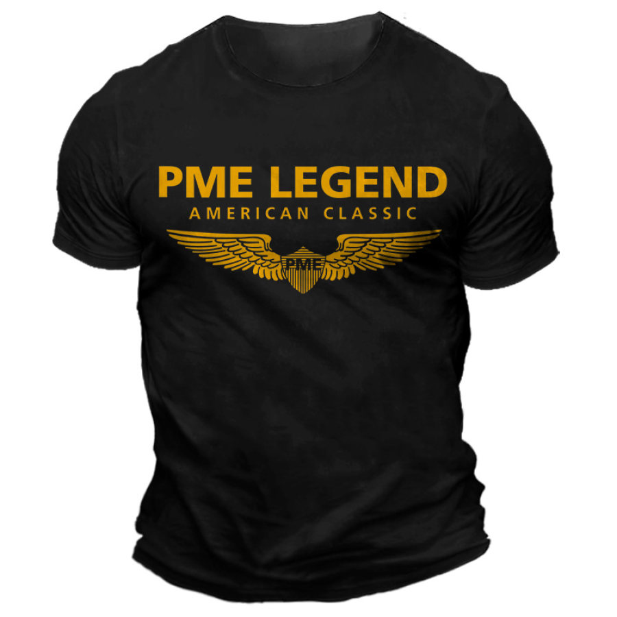 

T-shirt Quotidien à Manches Courtes Vintage PME Legend Print Pour Hommes