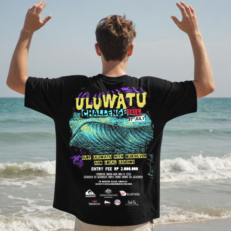 

Мужская винтажная футболка с принтом Surf Beach Resort