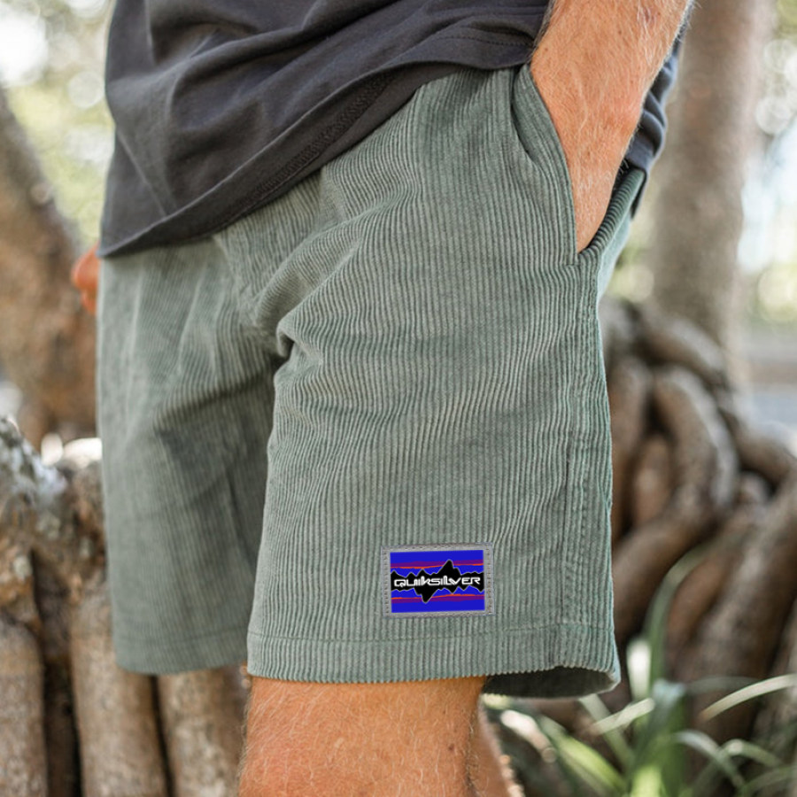 

Shorts De Pana Con Estampado De Vacaciones De Surf Para Hombre