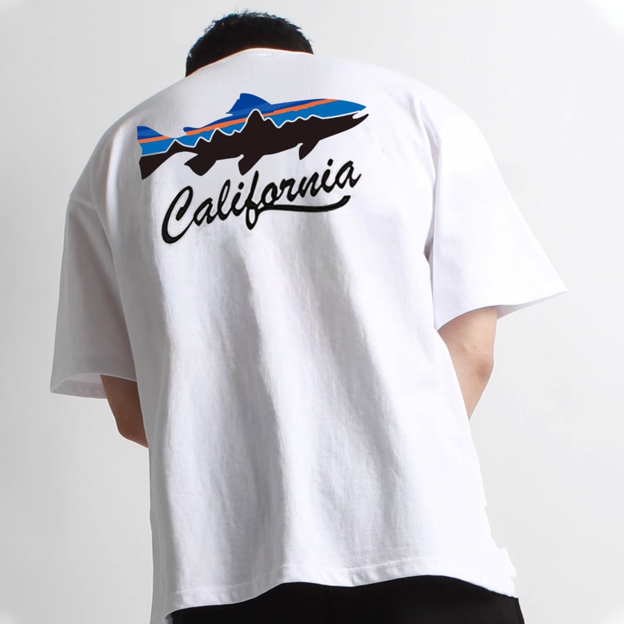 

Lässiges übergroßes T-Shirt Mit Surf- Und Stranddruck Für Herren Mit Rundhalsausschnitt