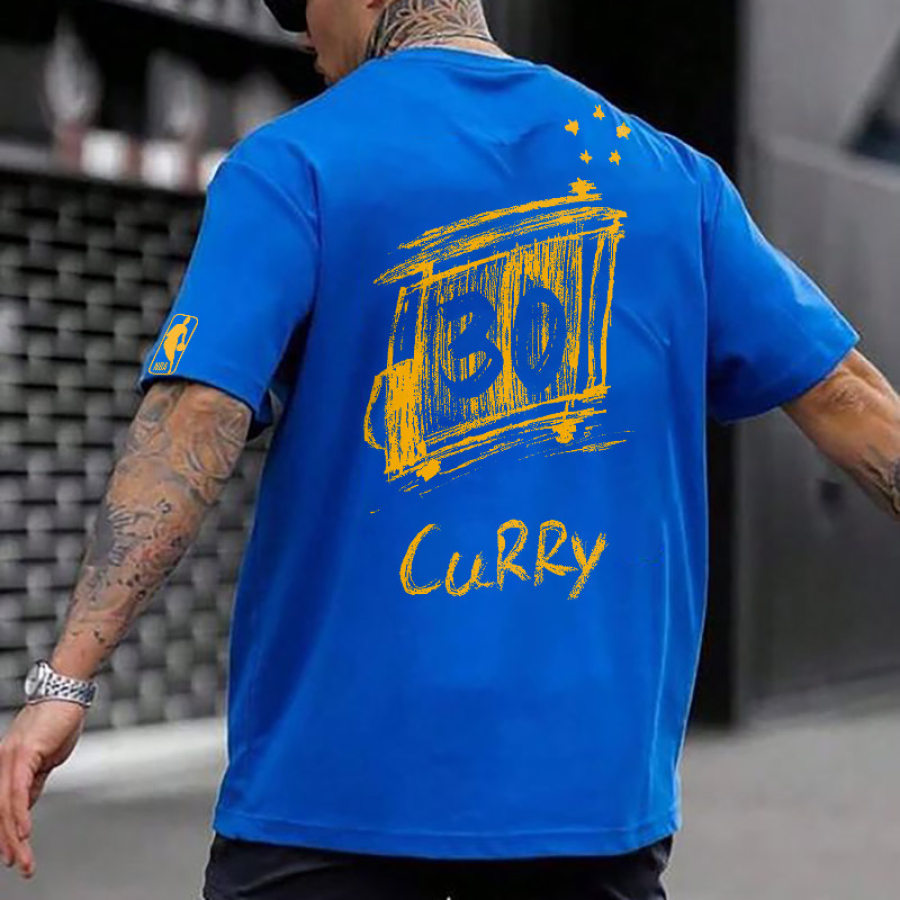 

Loses Kurzärmliges übergroßes Lässiges Sport-T-Shirt Für Herren Mit Basketball-Aufdruck