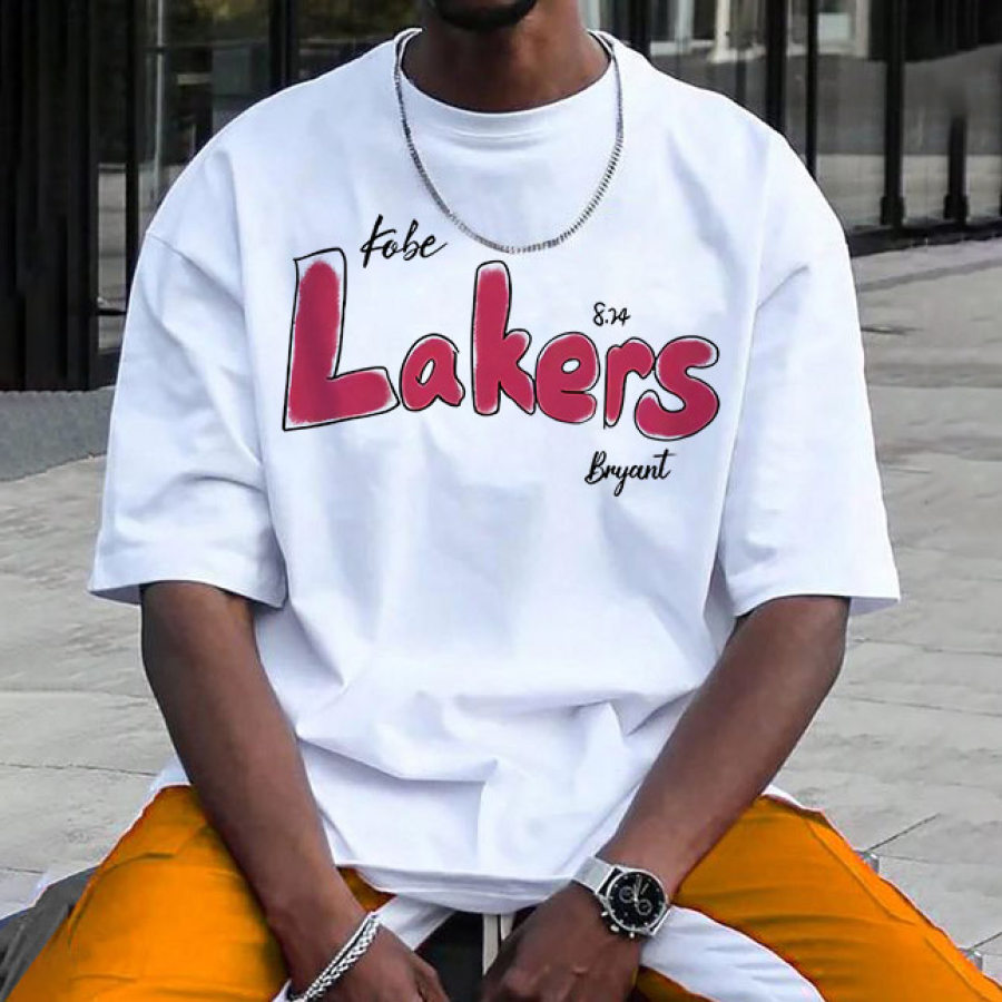 

T-Shirt De Sport Décontracté Surdimensionné à Manches Courtes Pour Hommes Imprimé De Basket-ball