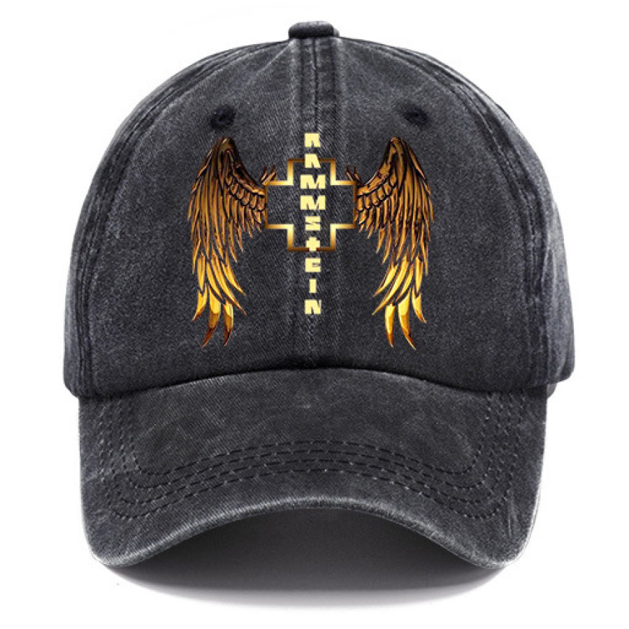 

Шляпа от солнца из промытого хлопка винтажная повседневная кепка с крыльями рок-группы Rammstein на открытом воздухе