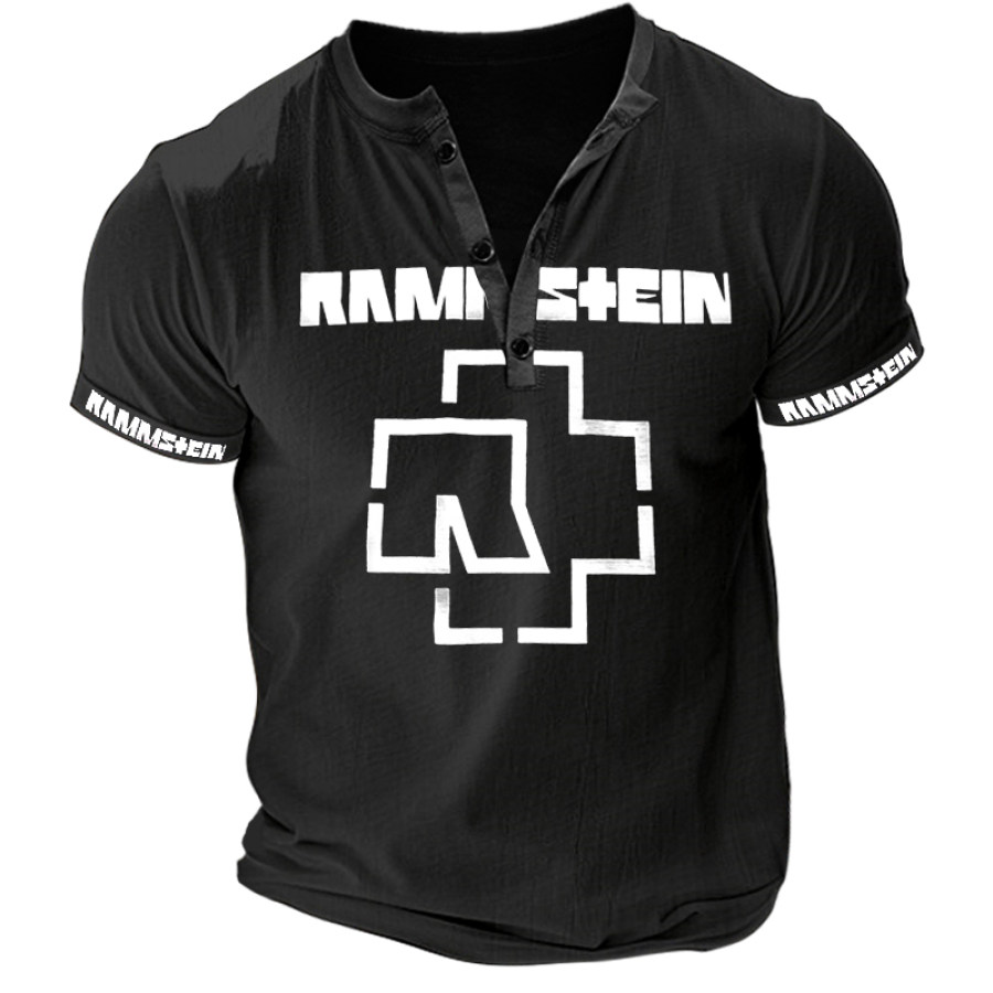 

Camiseta Con Estampado De Letras Y Puños En Contraste Rammstein Henry Para Hombre