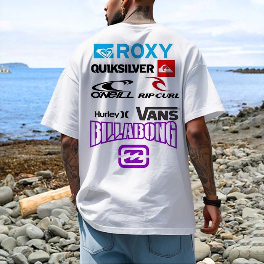 

Мужская свободная футболка большого размера с короткими рукавами Rip Curl Quiksilver Surf Beach