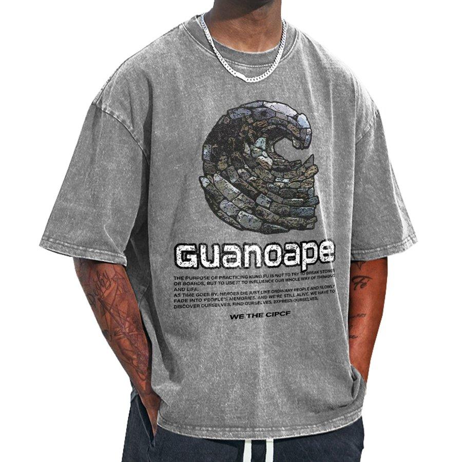 

Мужская повседневная футболка большого размера с круглым вырезом и графическим принтом