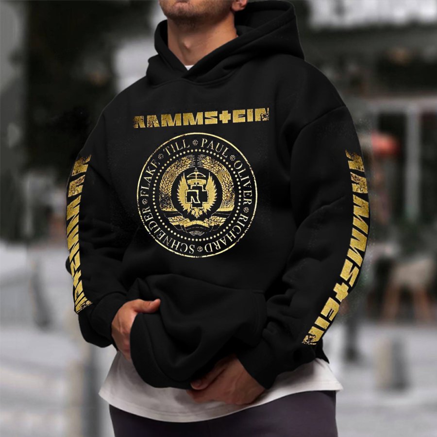 

Sudadera Con Capucha Informal Extragrande Y Holgada De Rammstein Rock Band Para Hombre