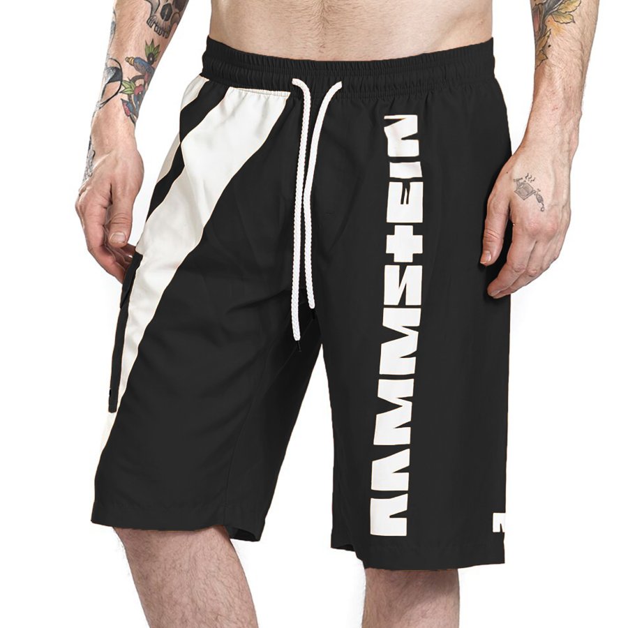 

Мужские повседневные спортивные шорты-карго в стиле пэчворк с принтом рок-группы Rammstein
