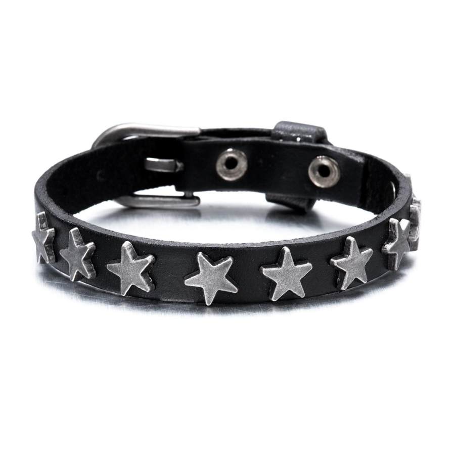 

Bracelet Punk Rock Hip Hop Bracelet à Rivets Tissé En Cuir