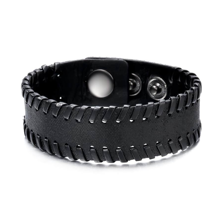 

Punk Rock Hip Hop Armband Leder Webarmband